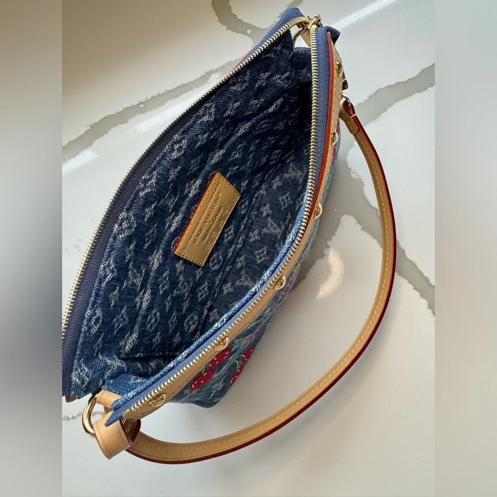 LV x TM Pochette Accessoires - Monogram cherry denim